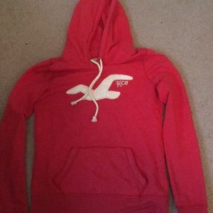 Red Hollister hoodie. Size large